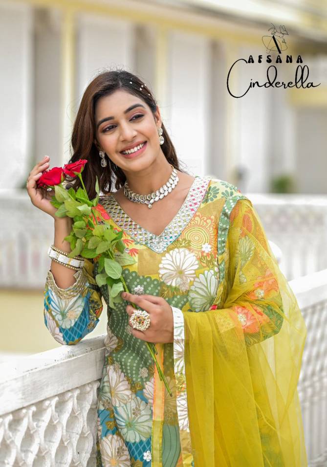 Cinderella By Afsana Designer Printed Chinon Silk Readymade Suits Wholesale Online
